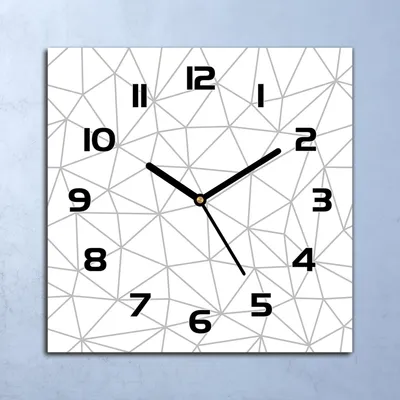Produktbild von Wanduhr Echt-Glas-Küchenuhr Geometrisches Muster Quarz 30x30 Deko Bilder