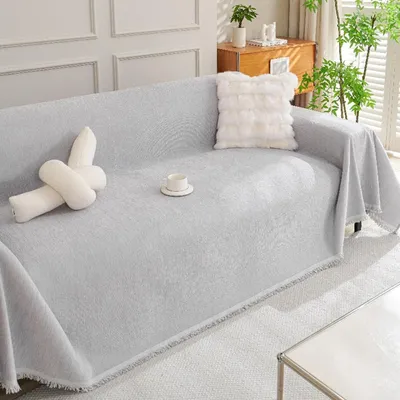 Produktbild von Sofaš¹berzug Wasserdicht, Sofabezug 1/2/3/4-Sitzer, Kratzfest Hund Katze Couchš¹berzug, Sofabezug fš¹r U-Form L-Form Sektionssofa, Haustierfreundlich & Beidseitig Verwendbar, 180 * 300 cm, Hellgrau