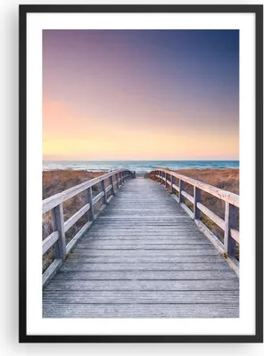 Produktbild von Gerahmtes Poster - Schwarzer Rahmen - Weg Meer Brücke - 50x70 cm - Wand Bild - Wanddeko - Wandbilder - Kunstposter - Wandposter - Bilderrahmen - Bilder - Kunstdruck - Wanddekoration - P2BPA50x70-4948