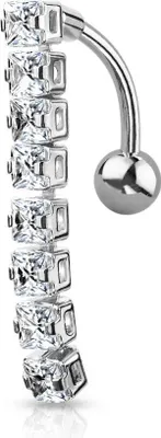 Produktbild von Bauchnabelpiercing Piercing Top Down Kristalle Nabelpiercing Bananabell Autiga® silber