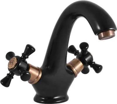 Immagine prodotto di MORAVA RETRO - Miscelatore per lavabo senza scarico, nero opaco/ottone vecchio (bronzo) MK328.0CMATSM, RAV Slezák