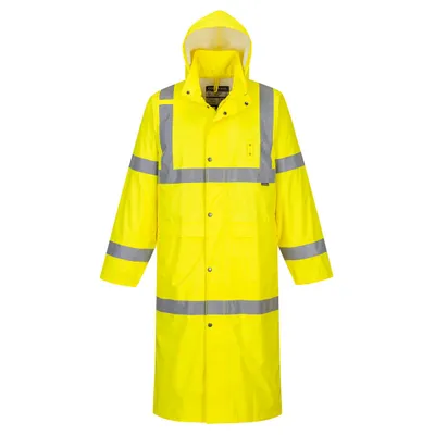 Zdjęcie produktu dla Portwest H445 Długa kurtka mackintosh o wysokiej widoczności 122 cm Żółta Rozmiar XL
