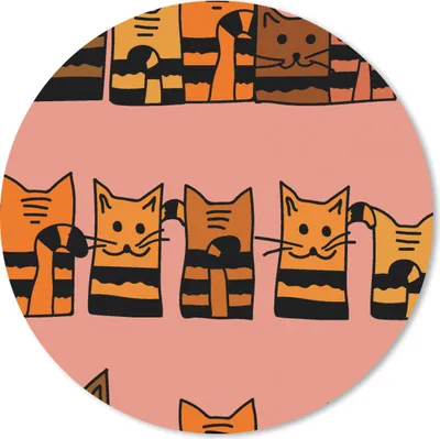 Produktbild von MuchoWow® Mauspad Mousepad Katzen - Muster - Tiere - Kinder 20x20 cm - Mousepads - Maus Mat - Pad - Mausunterlage - Schreibtischmatte