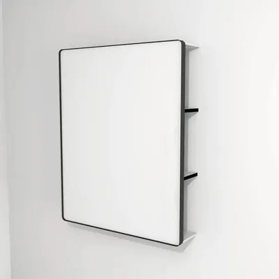 Produktbild von LED Badspiegel mit Ablage Devo Sonus 2.0 Artic White/Black 75.5x94 cm SO2-LUPL75x94-F01