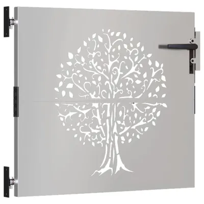 Zdjęcie produktu dla vidaXL Brama ogrodowa 85x75 cm ze stali kortenowskiej z motywem drzewa