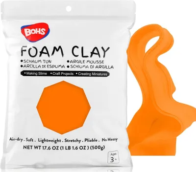 Productafbeelding van Foam Klei 500 g, Zelfhardend, Oranje, voor Schoolprojecten