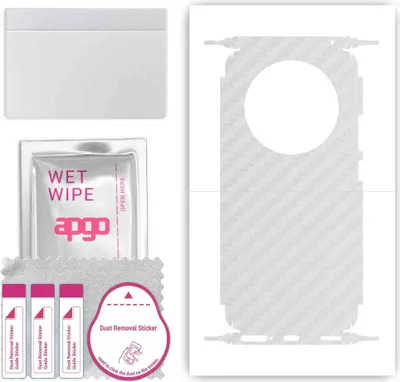 Produktbild von apgo Rückseite + Seiten Schutzfolie, Skin, kompatibel mit Oppo A3 Pro, Hinten Displayschutzfolie aus Vinylfolie, kratzfest, einfache Montage - Transparenter Kohlenstoff