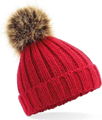 Produktbild von Jumadas Mütze – Rot – Mit Bommel – Damen – Winter – Mütze – Einheitsgröße