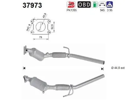 Produktbild von AS Katalysator Kat für VW POLO (AW1, BZ1) Euro 6 37973