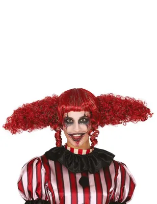 Produktbild von Clown Halloween Perücke Rot Horror Zirkus Clownskostüm Karrikatur Haarkunst Rote Locken Für Gruselige Clowngestalten Schauriger Zirkusclown Rote Haarpracht, Farbe: Rot