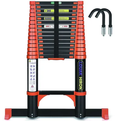 Teleskopleiter 4,7 m, Aluminium, rutschfest, klappbar, bis 150 kg