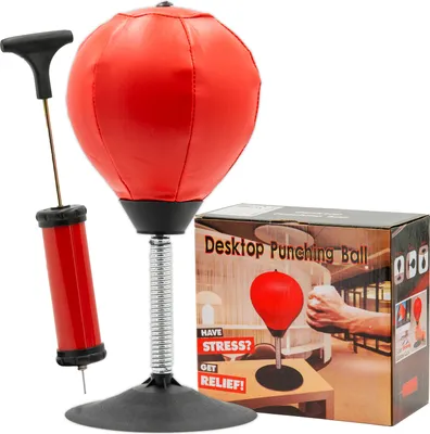 Produktbild von Kyto Tisch Boxsack Spaß und Stressabbau Punchingball, Superstarkem Saugnapf fürs Büro & Zuhause, Starke Rückfederung, Mini Fun Punch