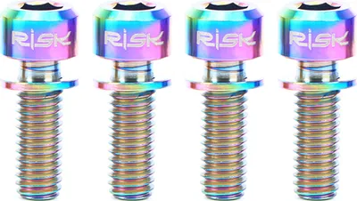Produktbild von RISK 4PCS M6 ¡Á 18 / 20mm Titanium Ti Schrauben Schrauben fuer MTB Scheibenbremssattel mit Adapter Spacer
