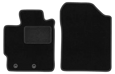 Produktbild von Velours-Fußmatten Vorne für Toyota Yaris III 2011-2019 (Benzyna) – 2-tlg, Schwarz, passgenau – Wielganizator LUX