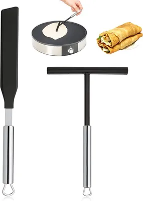 Immagine prodotto di Spatola in acciaio inossidabile, paletta per pancake e spatola per impasti, set da 2 pezzi, per la cucina