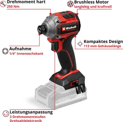 Immagine prodotto di Avvitatore a percussione a batteria Einhell TP-CI 18/250-C Li BL – Solo