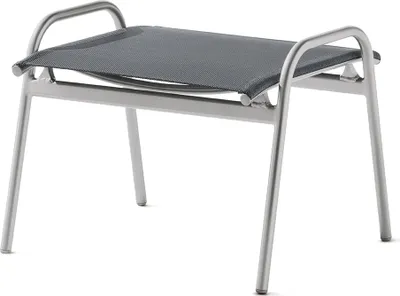 Produktbild von Hocker >Sirio< in silbergrau, Kunstfasergewebe - 59x44x50cm (BxHxT)
