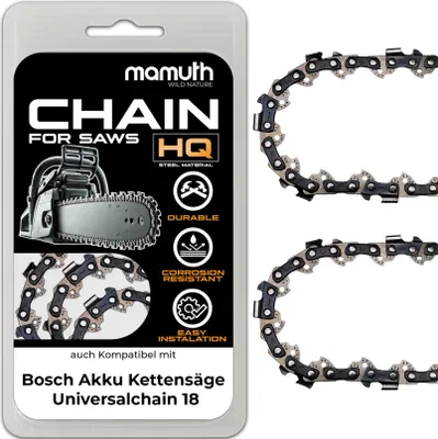 Obrázek produktu pro 2x pilový řetěz 20cm 1,1mm 3/8" 33TG pro akumulátorovou řetězovou pilu Bosch Universalchain 18
