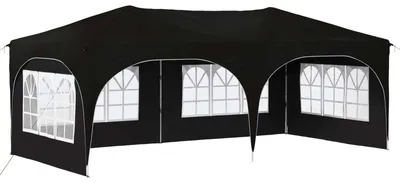 Obrázok produktu pre vidaXL Skladací párty stan 575 x 288 x 245 cm, čierny, oxfordská tkanina