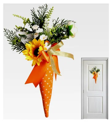 Produktbild von Osterdekoration - Sonnenblumen und Karotten als Blumenstrauß für die Frühlingsdekoration