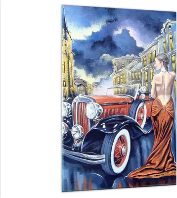 Produktbild von Bilder auf glas - Einteilig - frau retro stil - 80x120cm - Glasbilder - Wandbilder - Bilder - zum Aufhängen bereit - Wanddekoration aus Glas - Glas Bilder - Wandbild auf Glas - GPA80x120-3450