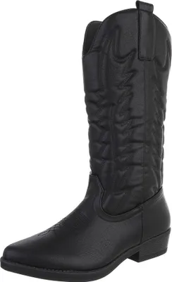 Produktbild von Ital-Design Damen Stiefel Flache Stiefel Leicht gefüttert Lederoptik Western- & Bikerstiefel 90482552 Schwarz Gr.  40
