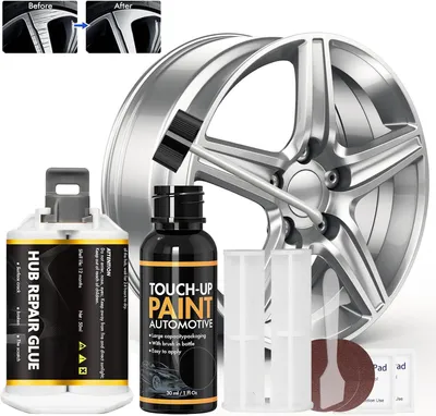 Produktbild von Reparaturset für Aluminiumfelgen, Felgenfarbe 30 ml, Felgenreparaturset 50 g, Reifenreparaturset