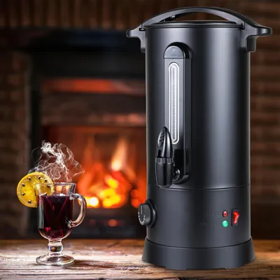 Immagine prodotto di Izrielar bollitore per vin brulé 10L in acciaio inox rubinetto termostato 1800W indicatore di livello di protezione contro il surriscaldamento