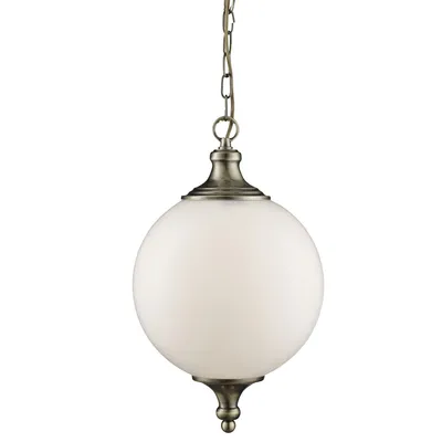Produktbild von Zeitgenössische Aufhängung Vulcano Stahl Messing Weißes Glas 1 Licht E27