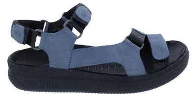 Produktbild von Wolky Sandale Energy Lady 0071050-840, Fettnubukleder, Jeans-Blau, Klettverschluss 41