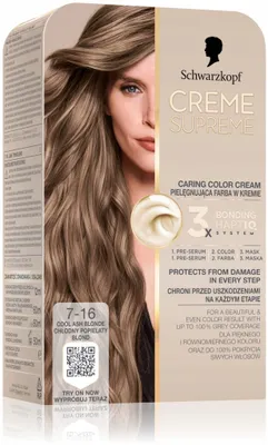 Immagine prodotto di Schwarzkopf Creme Supreme, colorazione per capelli. Colore: 7-42, beige biondo / 140