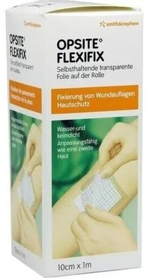 Productafbeelding van OPSITE FLEXIFIX 10 cm x 1 m: Folie voor het fixeren van wondverbanden, 1 stuk folie