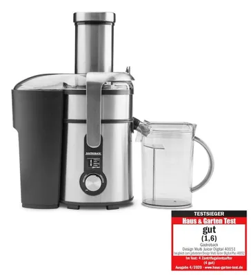 Productafbeelding van Gastroback Design Digital, Pomalý sapcentrifuge, Zwart, RVS, Zwart, Trapsgewijs, 2 liter, 1,25 liter