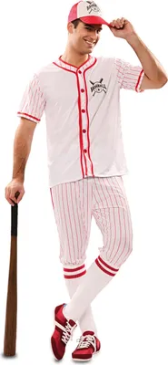 Obrázek produktu pro Baseballový kostým pro muže karnevalový kostým bílo-červený - M / L