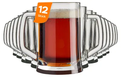 Zdjęcie produktu dla Zestaw 12 szklanek do piwa Pasabahce Pub Biersiedel, pojemność 660 ml