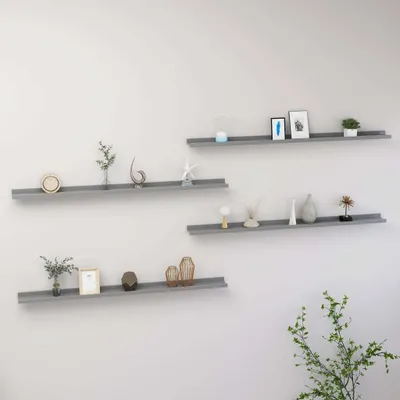 Produktbild von vidaXL Wandregale 4 Stk. Grau 115x9x3 cm