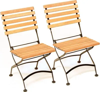 Obrázek produktu pro Zámecká zahradní židle sada 2 ks MECINA-29 Eukalyptové dřevo olejované, plochá ocel, ŠxVxH: cca 59x86x47cm