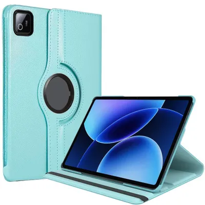 Image de Coque pour Xiaomi Pad 8 / 8 Pro, Protection Antichoc Etui Rotatif 360° Synthécuir Bleu