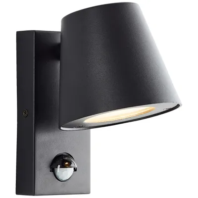 Produktbild von Außenwandlampe mit Bewegungsmelder, GU10, Metall/Kunststoff, schwarz