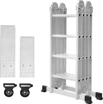 Produktbild von YARDIN 4x4 Mehrzweckleiter 470cm 6 in 1 Alu Leiter Vielzweckleiter Klappleiter Haushaltsleiter Arbeitsleiter Anlegeleiter Steigleiter Arbeitsbühne Multifunktionsleiter Gelenkleiter