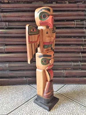 Produktbild von Totempfahl 40 cm Wappenpfahl Marterpfahl Totem Pole Totem Stake modern Art