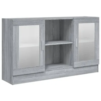 Produktbild von vidaXL Vitrinenschrank Grau Sonoma 120x30,5x70 cm Holzwerkstoff