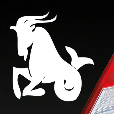 Produktbild von Auto Aufkleber Sternzeichen Steinbock PKW Car KFZ Roller 9,5x10 cm Weiss Matt Sticker Heckscheibenaufkleber