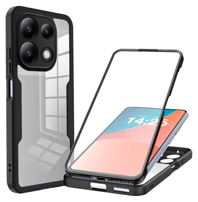 Produktbild von 360 Grad Handyhülle für Xiaomi Redmi Note 13 Pro Full Cover Rundum Schutz Farbe: Schwarz