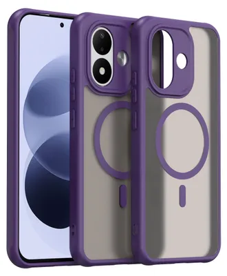 Image de Coque de protection MagSafe pour Xiaomi Redmi Note 17 4G 5G, en silicone, avec protection pour l'appareil photo, finition mate, couleur lilas