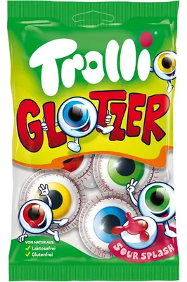 Image de Trolli Glotzer 4 Bonbons fourrés au sucre mousseux et aux fruits 75g