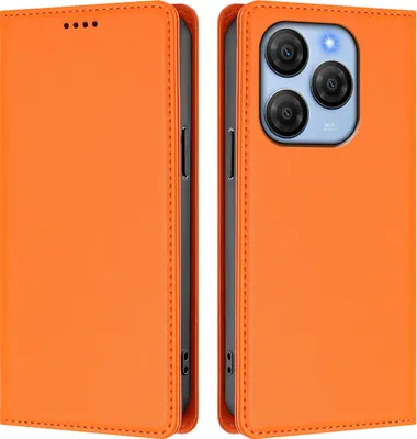 Image de Etui en cuir pour Blackview Shark 9, étui magnétique en cuirPolyuréthaneavec support Orange
