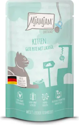 Produktbild von MjAMjAM 125gx12 Quetschie Chat Pute & Saumon