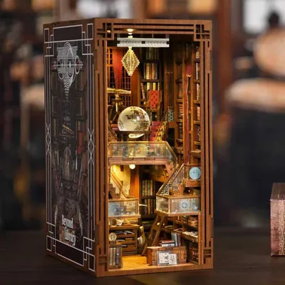 Produktbild von DIY Book Nook Bibliothek des Entdeckers - 3D-Puzzle - 520 Teile - Miniaturhaus - mit LED