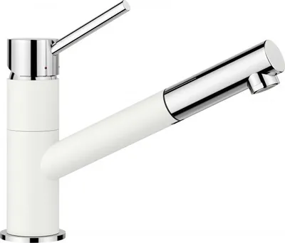 Produktbild von Blanco Küchenarmatur mit Handbrause KANO-S chrom silgranitweiß 527650
